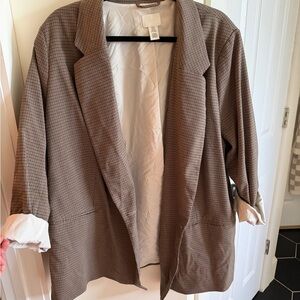 H&M Brown Houndstooth Blazer